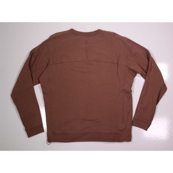 Lululemon Men's Brown French Terry Oversized Crewneck Sweatshirt Cinchable Hem M - Picture 9 of 13